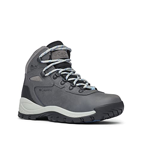 Columbia womens Newton Ridge Plus Waterproof Hiking Boot, Quarry/Cool Wave, 8 US