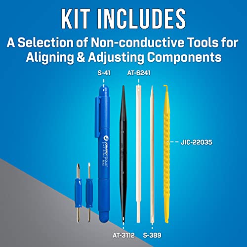 Jonard Tools TK-AT5 5 Piece Alignment Tool Kit with Spudger, Screwdriver, Alignment Tool, Orange Stick, and Probe Pick
