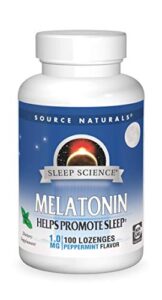 source naturals melatonin 1 mg - 100 peppermint flavored lozenges