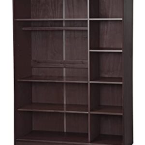Palace Imports 100% Solid Wood Wardrobe/Armoire/Closet with 3 Sliding Louvered Doors, Java. 5 Shelves Included. Additional Large Shelves Sold Separately.