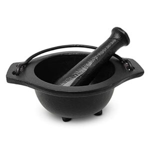 cast iron cauldron mortar and pestle set