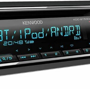 Kenwood Single DIN Bluetooth CD/AM/FM USB Auxiliary Input Car Stereo Receiver w/ Dual Phone Connection, Pandora/Spotify/iHeartRadio, Apple iPhone and Android Control with ALPHASONIK EARBUDS