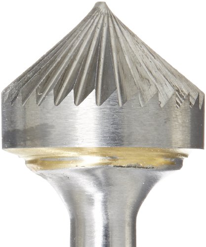 Drill America SK-9 Carbide Burr/Rotary File 90 Degree Included Angle Double Cut for Die Grinder 1" Dia. x 1/2" Cut Length with 1/4" Shank and 2-3/8" Overall Length, DUL Series