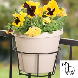 Panacea 89049 Ring Over The Deck Adjustable Flower Pot Holder, Black, 8-Inch