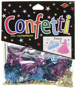 beistle princess birthday themed cutout plastic confetti, 1 pack, multicolored
