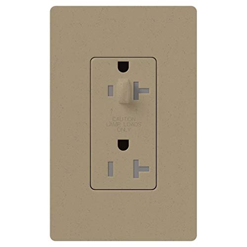 Lutron SCR-15-HDTR-MS Satin Colors 15-Amp Half Dimmable Tamper Resistant Receptacle, Mocha Stone