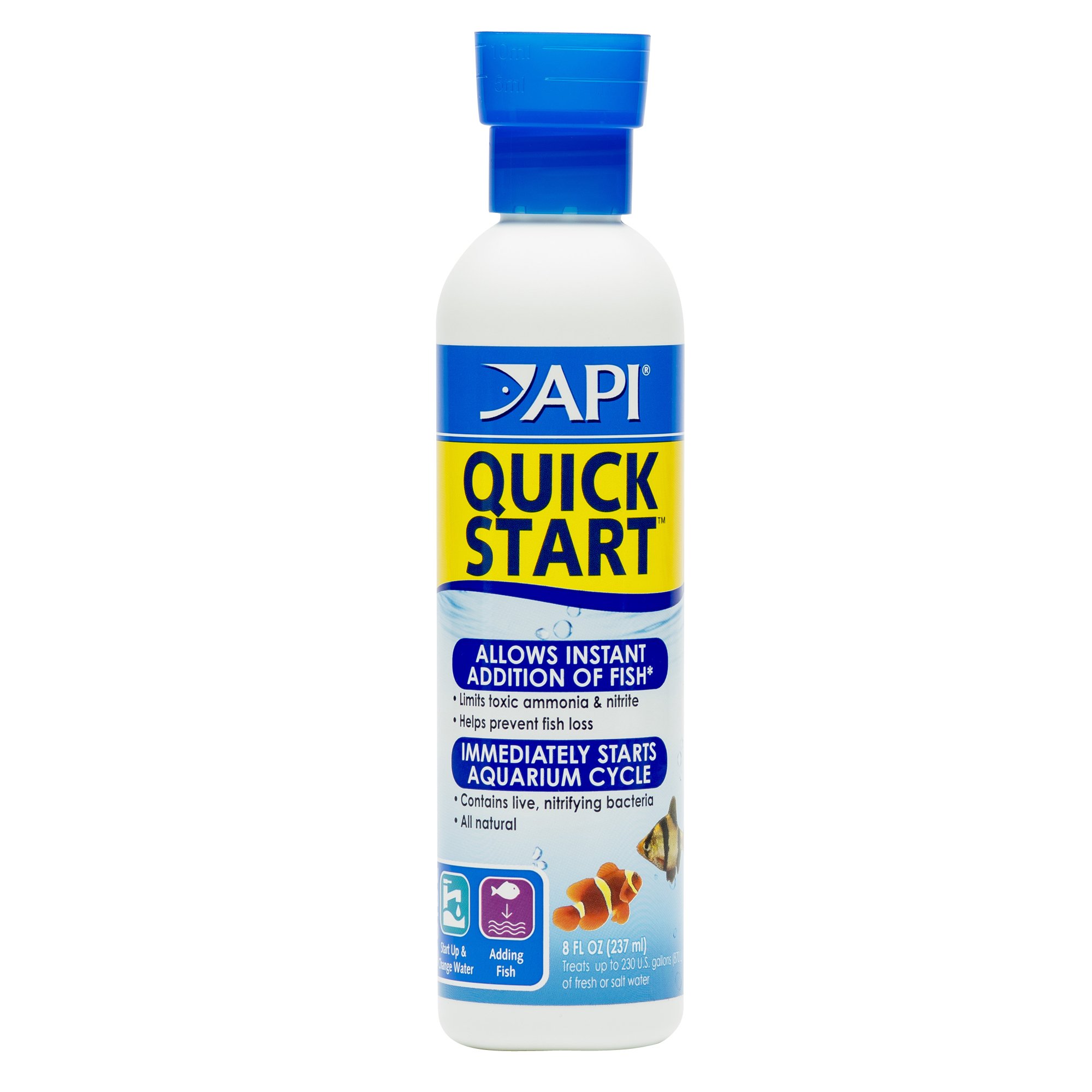 API QUICK START Freshwater and Saltwater Aquarium Nitrifying Bacteria 8-Ounce Bottle