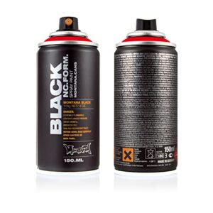 montana cans montana black 150ml color, code red spray paint, 5.0 fl oz (pack of 1)