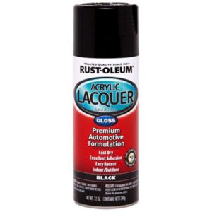 rust-oleum 253365 automotive acrylic lacquer spray paint, 12 ounce (pack of 1), gloss black, 12 fl oz