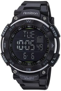 armitron sport men's 40/8254blk black digital chronograph watch