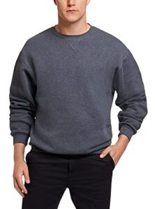 russell athletic men's dri-power fleece sweatshirt, black heather, large