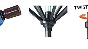 California Umbrella 9' Round Aluminum Market Umbrella, Crank Lift, Collar Tilt, White Pole, White Olefin