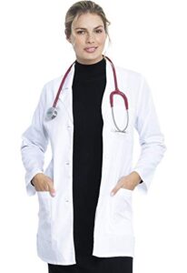 dickies women's 32" poplin lab coat 84400, m, white