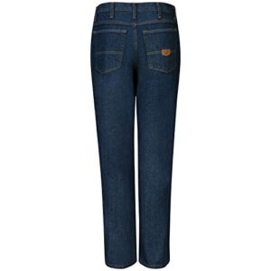 Red Kap Men's Classic Work Jean, Prewashed Indigo, 36x32