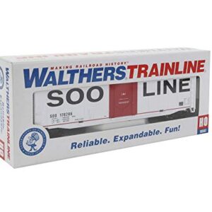 Walthers Trainline HO Scale Model 50' Plug-Door Boxcar with Metal Wheels Soo Line