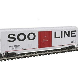 Walthers Trainline HO Scale Model 50' Plug-Door Boxcar with Metal Wheels Soo Line