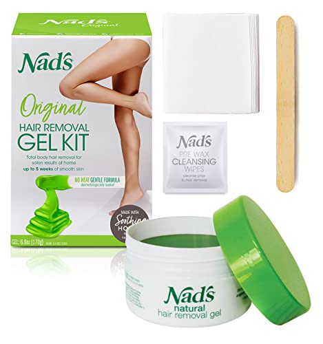 Nad's Wax Kit Gel, Wax Hair Removal For Women, Body+Face Wax, 6 Ounce