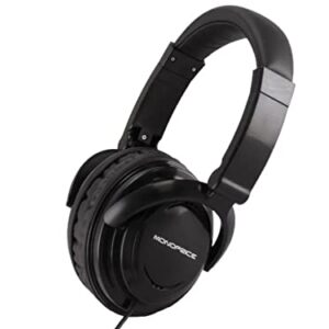 Monoprice Hi-Fi Light Weight Noise Isolationg Over-The-Ear Headphones Ideal for Portable Applications Black