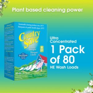 Country Save Laundry Detergent Powder Natural - HE Natural Powdered Laundry Detergent Clear & Free of Chemicals - Sensitive Washing Eco HE Laundry Detergent Safe for Babies (5 Pound (Pack of 1))