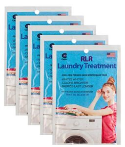 rlr natural laundry detergent powder – whitens, brightens, refreshes baby cloth diaper detergent, musty towels, workout clothes - non-toxic, fragrance-free for sensitive skin (pack of 5)