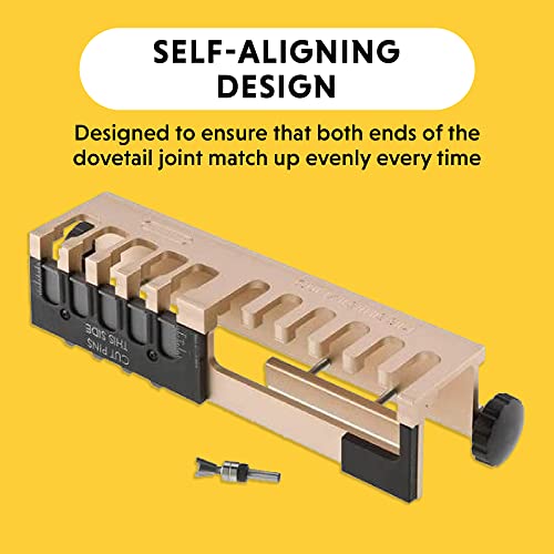 General Tools Woodworking Dovetail Jig - 12" Template Kit for Furniture & Wood Cabinet Making,Gold