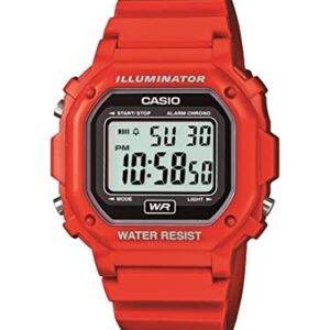 Casio Unisex F-108WHC-4ACF Classic Red Resin Band Watch