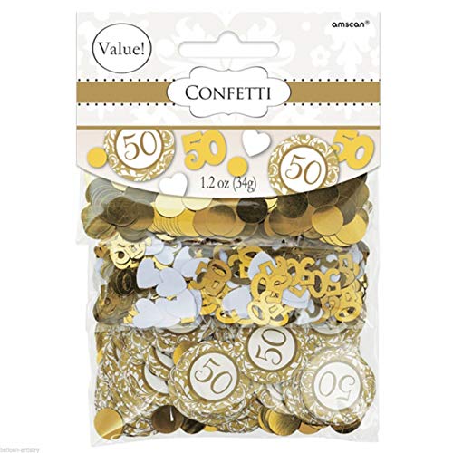 Amscan Gold 50th Year Anniversary Confetti Pack, 1 pack