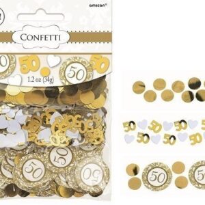 Amscan Gold 50th Year Anniversary Confetti Pack, 1 pack