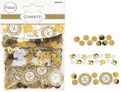 Amscan Gold 50th Year Anniversary Confetti Pack, 1 pack