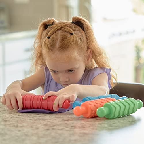 READY 2 LEARN Paint and Clay Texture Rollers - Set of 4 - Textured Dough Rolling Pins for Kids - Open-Ended Patterns for Crafts and Decoration