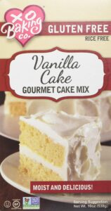 xo baking co. vanilla cake mix - flavorful non-gmo certified vanilla cake baking mix - no preservatives or artificial flavors