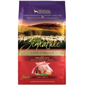 zignature lamb formula grain-free dry dog food 4lb