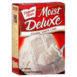 duncan hines moist deluxe cake mix premium classic white cake 16.5 oz- 4 packs