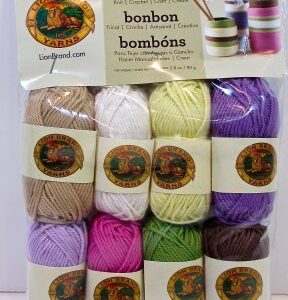 Lion Brand Yarn Bonbons Yarn, Nature 8 x 28 yd/26 m