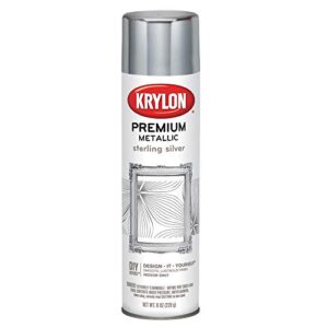 krylon premium metallic spray paint resembles actual plating, sterling silver, 8 ounce (pack of 1)