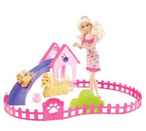 barbie puppy play park and barbie doll giftset