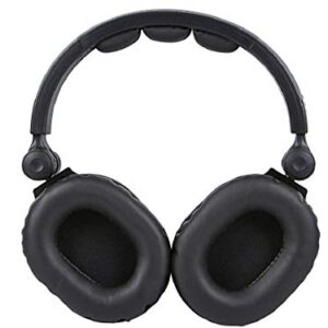 Monoprice Premium Hi-Fi DJ Style Over-The-Ear Pro Headphones with A Single-Button Inline Microphone/Controller - Black