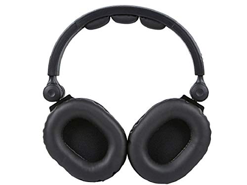 Monoprice Premium Hi-Fi DJ Style Over-The-Ear Pro Headphones with A Single-Button Inline Microphone/Controller - Black