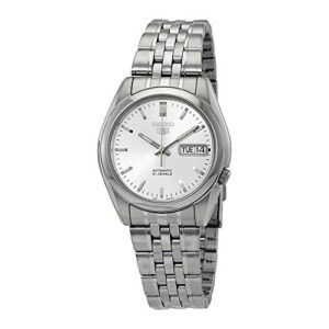 seiko series 5 automatic silver dial men's watch snk355