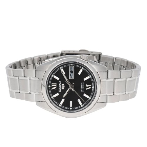 Seiko SNKL55 Mens Stainless Steel Case and Bracelet Automatic Black Tone Dial Watch