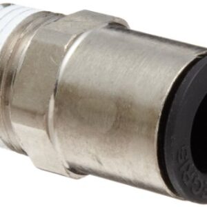 Legris 3175 62 22 Nickel-Plated Brass Push-to-Connect Fitting, Inline Connector, 1/2" Tube OD x 1/2" NPT Male