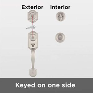 Kwikset 95530-018 Montara Single Cylinder Handleset w/Juno Knob featuring SmartKey in Satin Nickel