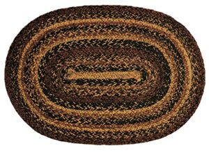 ihf home decor | cappuccino premium braided collection | primitive, rustic, farmhouse style | jute/cotton | 30 days risk free | accent rug/door mat | 20"x30" oval