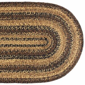 IHF Home Decor | Cappuccino Premium Braided Collection | Primitive, Rustic, Farmhouse Style | Jute/Cotton | 30 Days Risk Free | Accent Rug/Door Mat | 20"x30" Oval