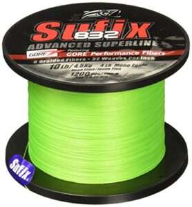 sufix 832 braid line-1200 yards (neon lime, 20-pound)