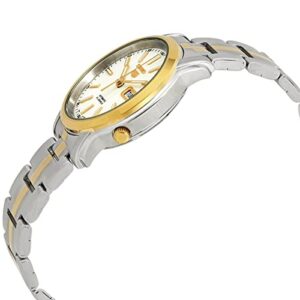 Seiko 5 #SNKL84 Men's Two Tone Stainless Steel White Dial Automatic Watch by Seiko Watches