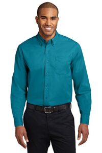 port authority long sleeve easy care shirt l teal green