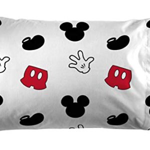 Jay Franco Disney Mickey Mouse Cute Faces 4 Piece Twin Bed Set - Includes Comforter & Sheet Set - Super Soft Fade Resistant Polyester - (Official Disney Product)