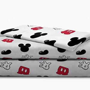 Jay Franco Disney Mickey Mouse Cute Faces 4 Piece Twin Bed Set - Includes Comforter & Sheet Set - Super Soft Fade Resistant Polyester - (Official Disney Product)