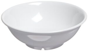 carlisle foodservice products plastic serving bowl, footed bowl for restaurants, hospitals, 36 ounces, white, (pack of 12)